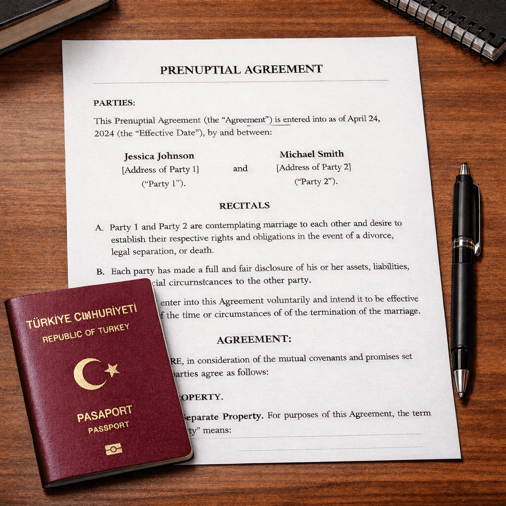 Documents and Turkish passport